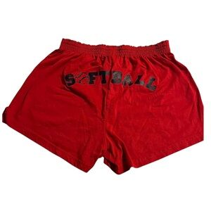 Vibrant red women’s athletic softball shorts size L EUC sporty Athleisure